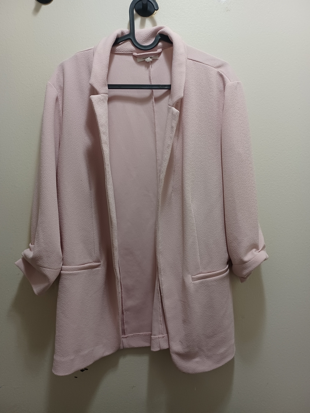 Women's Blush Pink Open-Front Blazer Jacket